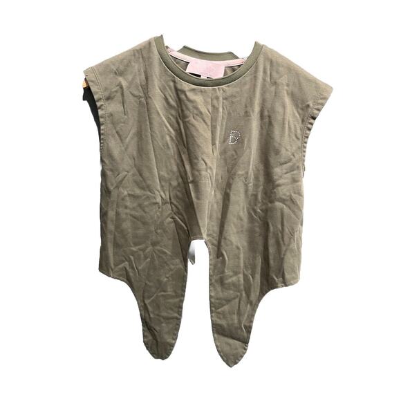 Baby By a Bathing Ape Dark Green Sleeveless Tie Front Women's Crop Top Size XS - Picture 1 of 5